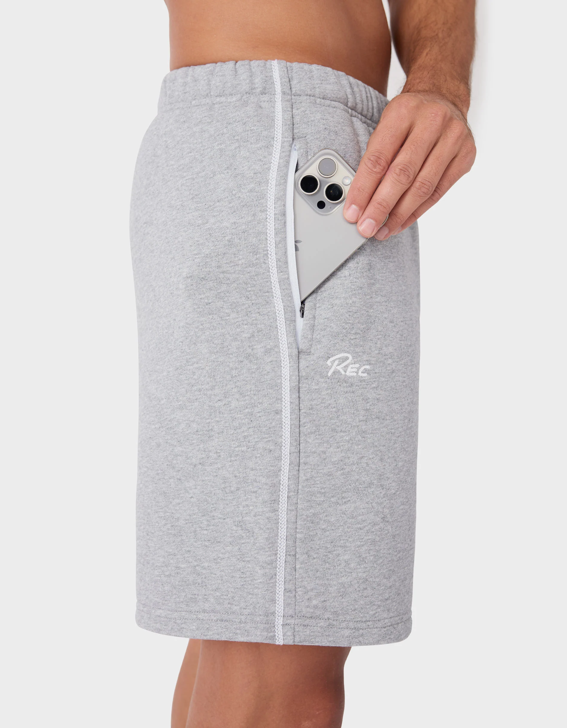 Mass Fleece Short Grey Marle - Image 2