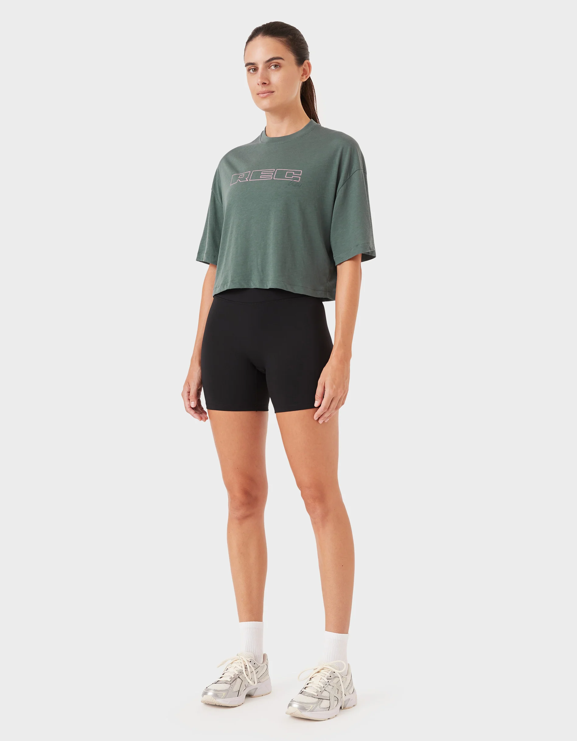 Oxy Float Crop Tee Dk Jade - Image 4
