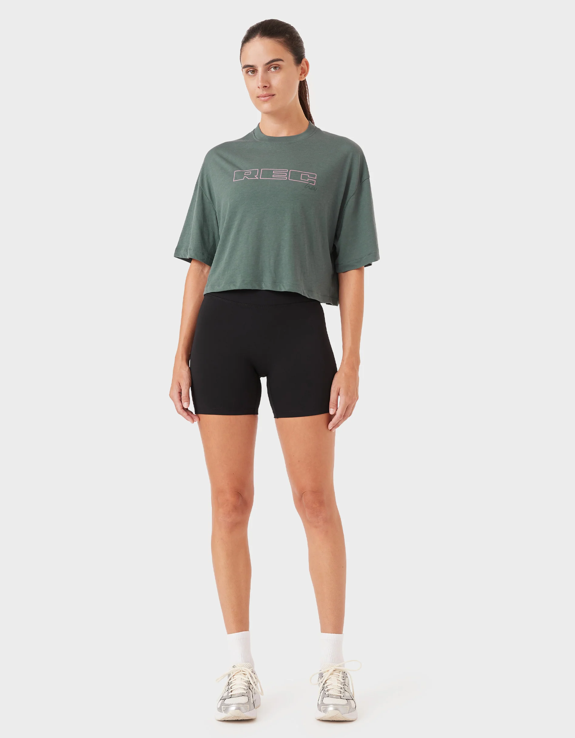 Oxy Float Crop Tee Dk Jade - Image 5