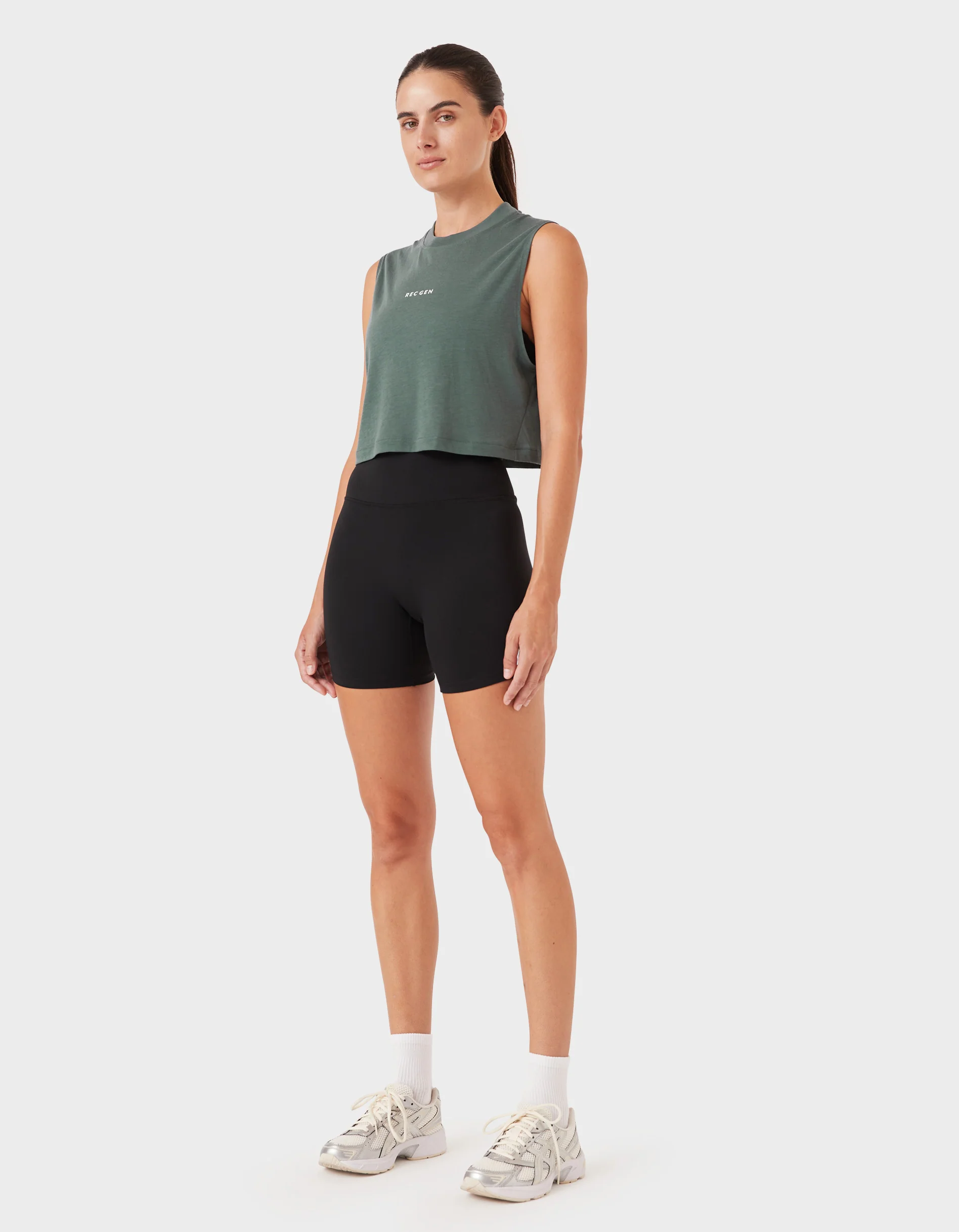 Oxy Float Crop Tank Dk Jade - Image 4