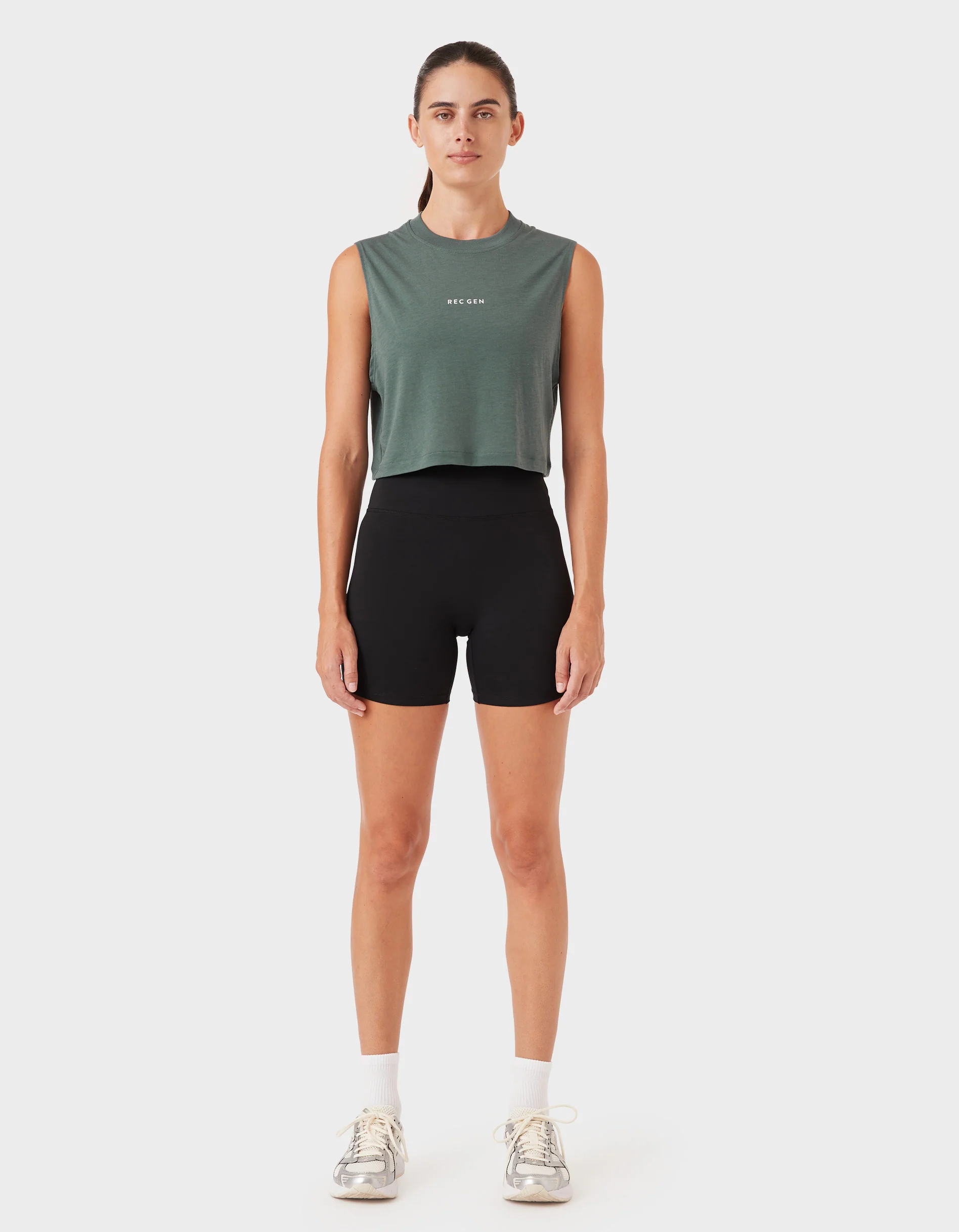 Oxy Float Crop Tank Dk Jade - Image 5